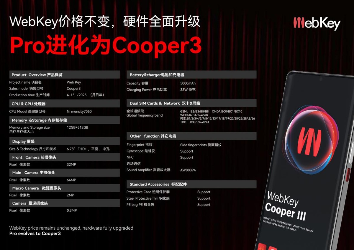 Global Web3 Encrypted Cell Phone Under 0, WebKey Cooper III Unbeatable Performance